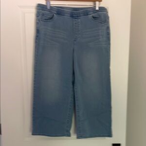 Pure Jill elastic waist cropped jeans